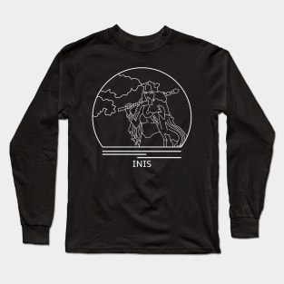 Inis Minimalist Line Drawing - Board Game Inspired Graphic - Tabletop Gaming  - BGG Long Sleeve T-Shirt